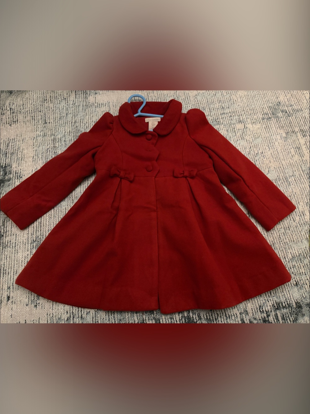 Catherine Malandrino Girls' Red Wool Pea Coat
